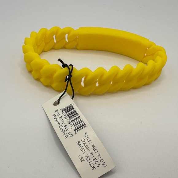 Marc by Marc Jacobs Safety Yellow braided silicone bracelet NWT - Picture 3 of 5